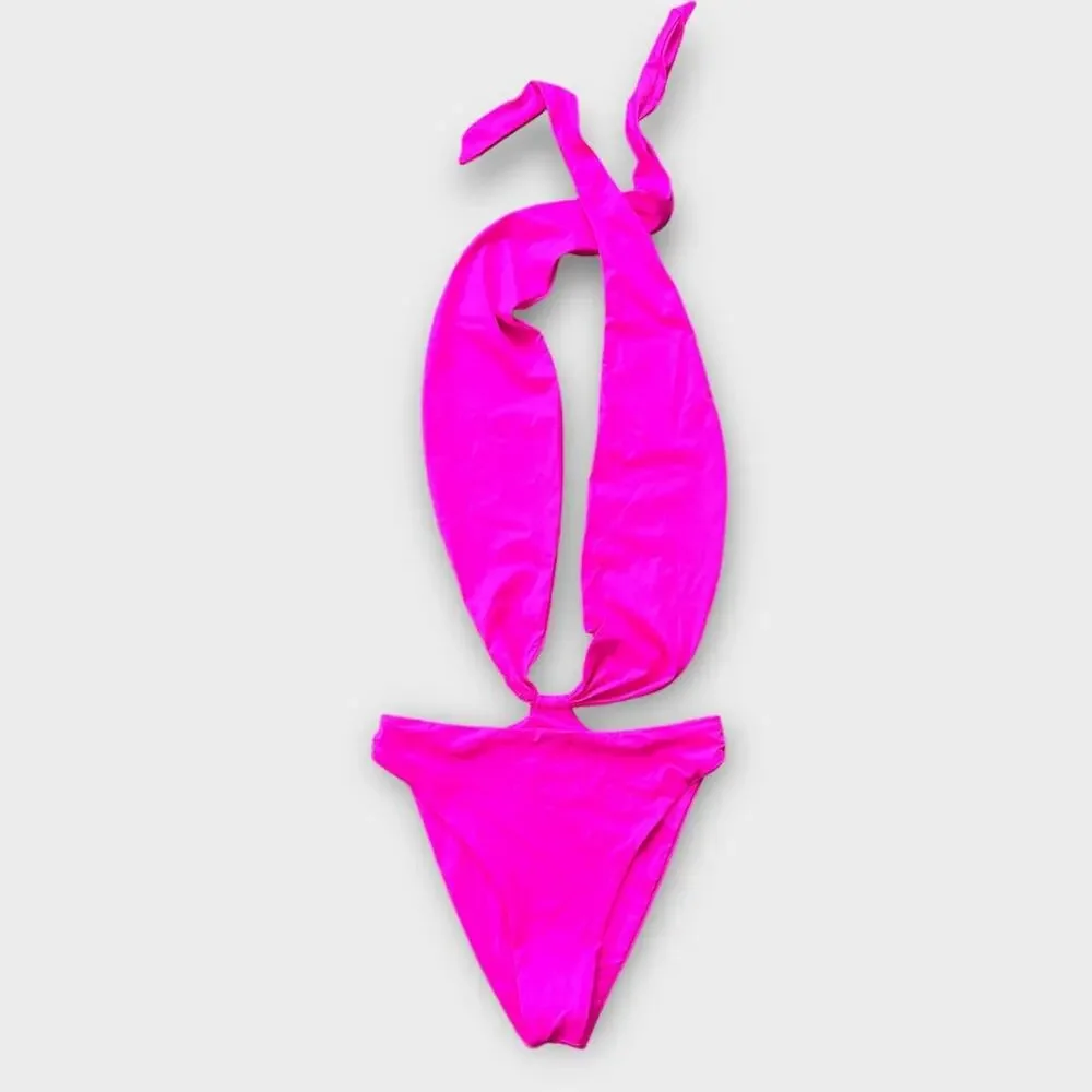 Frankies Bikinis Dorothy Halter One-Piece Swimsuit Size Medium